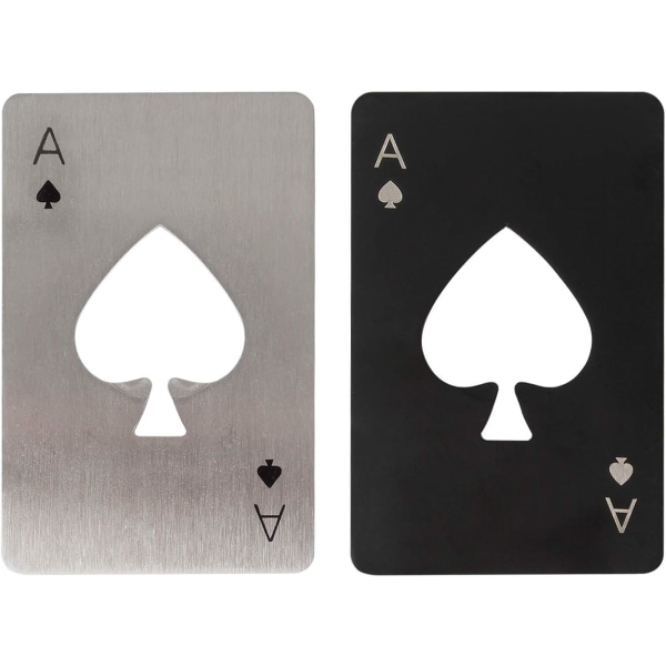 2 stk. Poker flaskeåbner, rustfrit stål flaskeåbner, dragt