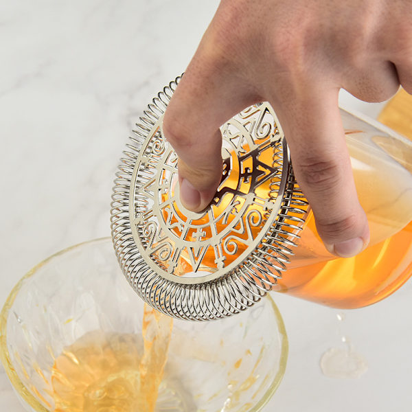 Cocktail sil med fjäder(A), rostfritt stål bar sil fo