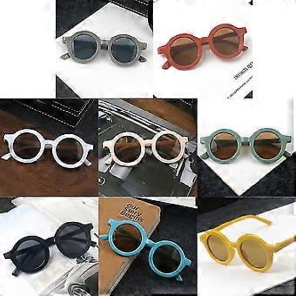 Korea Unisex Candy Farver Solbriller Søde Børnemode Søde Anti-uv Briller (sort)