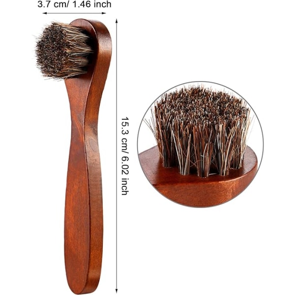 Horsehair Shoe Polishing Brush Set of 3