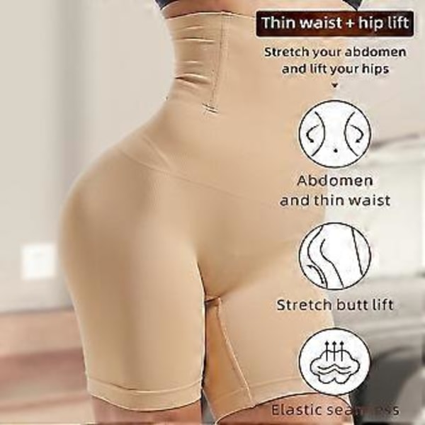 Tummykontrollerande byxor som lyfter rumpan, midjeformande, rumpformande, slimmande ben, säkerhetsbyxor, magkrymande slimmande byxor (XXXL Hudfärg)