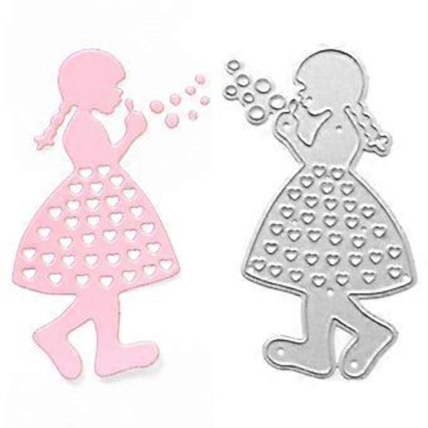 Lille Pige Skæreforme Embossing Die Cuts til Fødselsdagskort Gavekortfremstilling