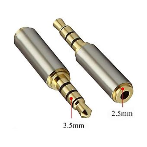 3,5 mm jackplugg til 2,5 mm hodetelefonjack AUX audio stereo adapter ( )