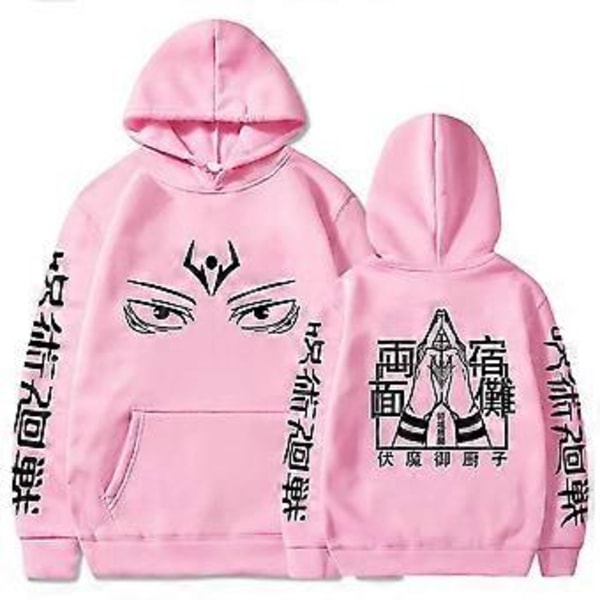 Anime Jujutsu Kaisen Ryomen Sukuna Øyne Hettegenser Menn Kvinner Skjorte Topp -NMAOV(M Rosa)