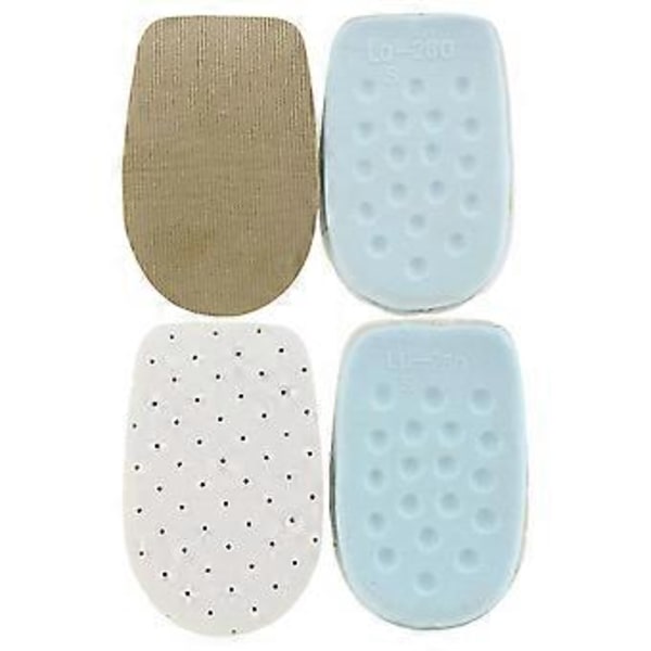 2 par latex silikon bekväma inre höjdökande skosulor absorberande inläggssulor för skor (Khaki utan hål + Vit Hål S)