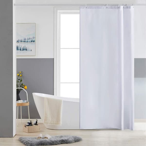 Dusjforheng, Hvit (80x180cm), Antimugg, Liten, Polyesterstoff
