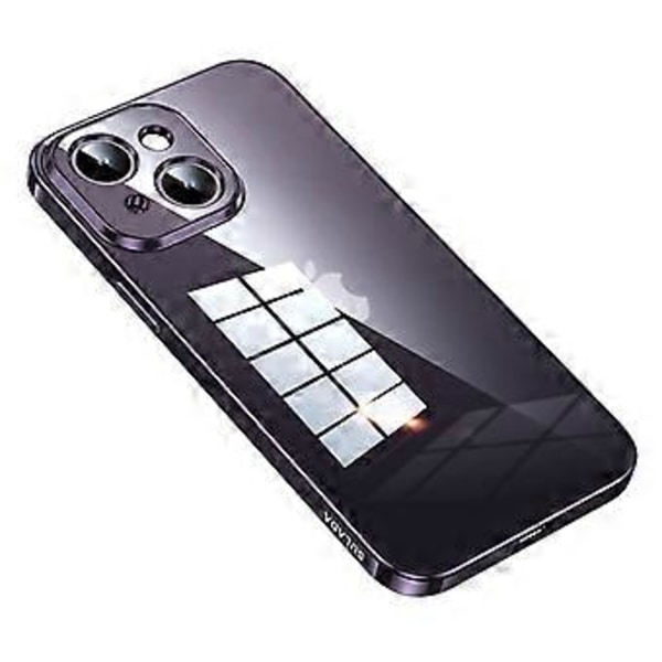 SULADA Drop-resistent Electroplateret Straight Edge Klar Telefon Cover til iPhone 15 TPU (Style A)