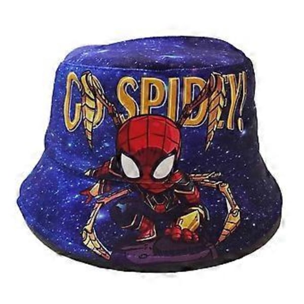 Spiderman Superhelt Barn Gutter Jenter Sommer Bucket Hat Fiskehatt Caps Beanie Solhatt (C)