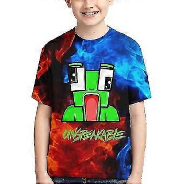 Barn Pojkar Flickor Unspeakable 3D-tryckta Kortärmade T-shirts Tecknade Rundhalsade Toppar Tee (13-14 År B)