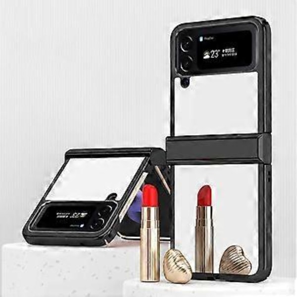 Pinnoituskehyskotelo yhteensopiva Samsung Galaxy Z Flip 4:n kanssa, kova PC-peilimeikkikotelo saranasuojalla