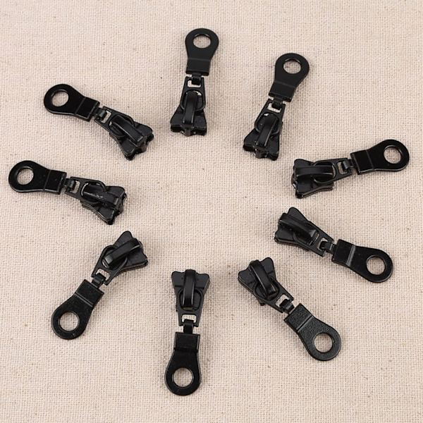 20 st dragkedjor, 6 mm breda tänder i harts, dragkedja reparationsset storlek #5 (svart)