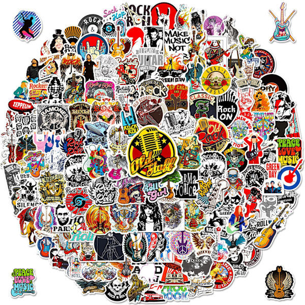 200 st. Rockmusikdekaler