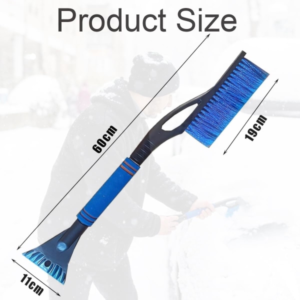 (Blue)2 in 1 Ice Scraper and Snow Brush, Car Snow Brush, Car Ice Scraper, Detachable Snow Brush, Sno