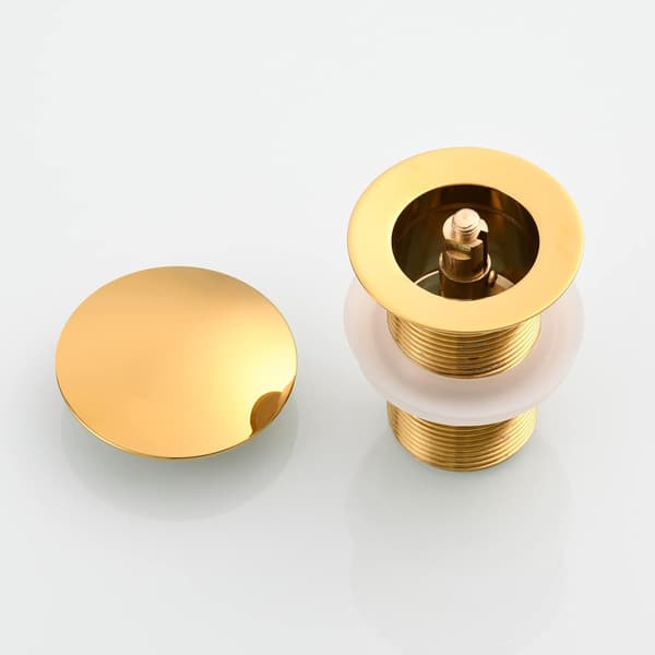 (Guld) Pop Up Sänkdrain utan Överlopp, Mässing Sänkdrain, Pop Up Drain Plug, Svart