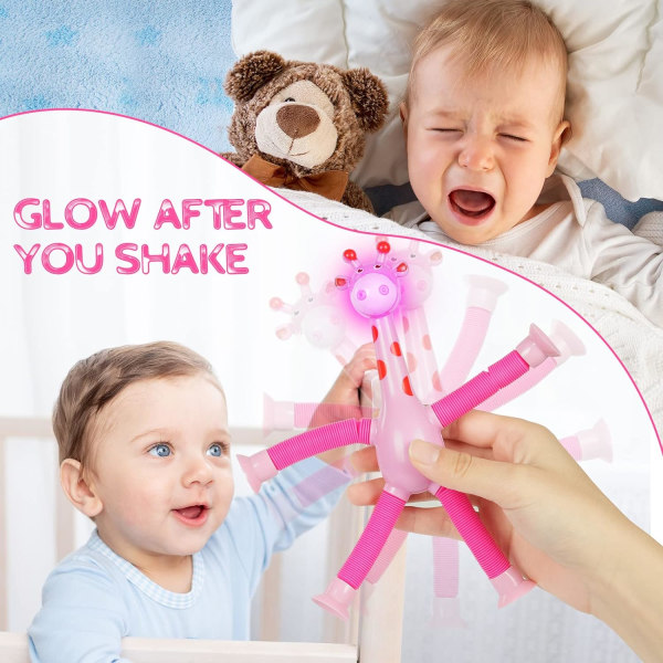 LED Teleskopisk Suggekopp Giraff Leke, 4 Stykker Giraff Leke Sens