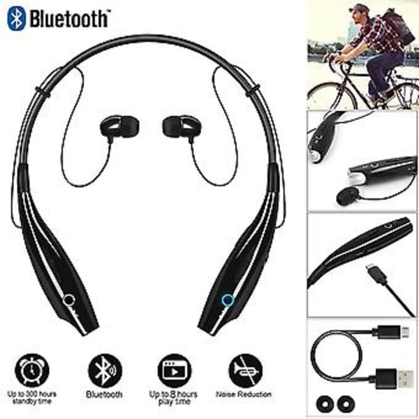 Bluetooth 5.0 niskapanta kuulokkeet langattomat nappikuulokkeet mikrofoni iPhone Samsungille (musta)