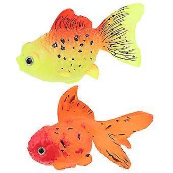 2 stk. Akvarium Flydende Falsk Fisk Model Kreativ Lysende Fisk Dekoration Slidstærk Fisk Statue Dekor