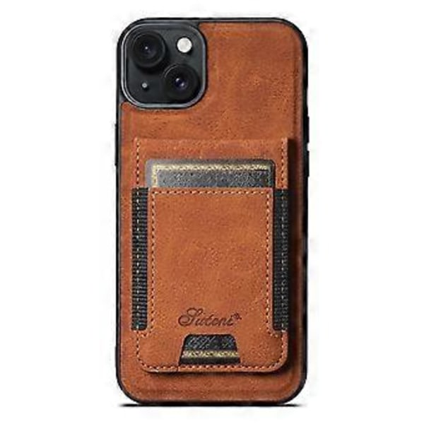 SUTENI H17 Nahkainen Kotelo iPhone 15:lle, Iskun Kestävä Magneettinen Puhelin Kotelo (Tyyli C)