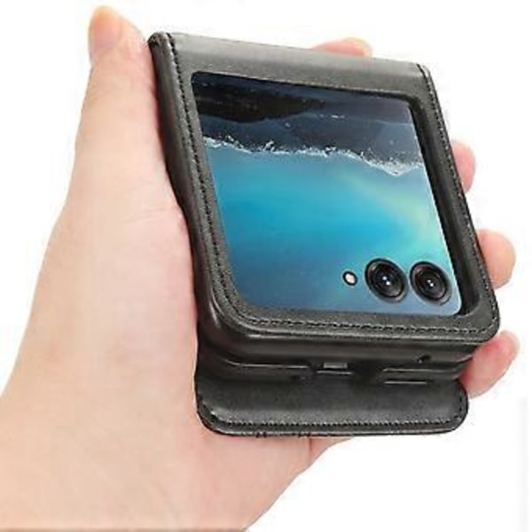 Skyddande Skal för Motorola Razr 40 Ultra 5G - Hård PC + PU Läder med Kortfack (Stil E)