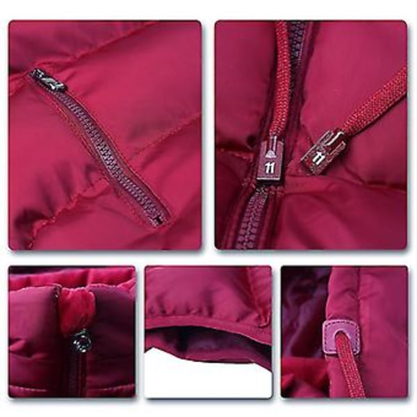 Hettevest for menn, smal passform, polstret, avtakbar hette (3XL rød)