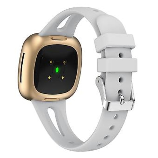 Til Fitbit Versa 3 / 4 Silikon Urrem S (Grå)