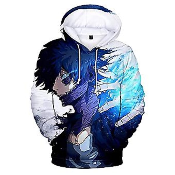 Unisex My Hero Academia 3D-tryckt Hoodie för Herr & Dam - Cartoon Anime Casual Huvtröja Pullover Present (S B)