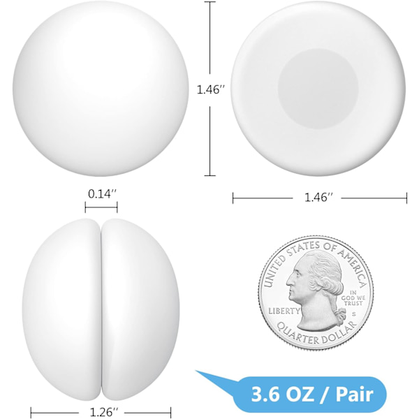 Duschdraperivikter, Rostfria Duschdraperimagneter, Silico