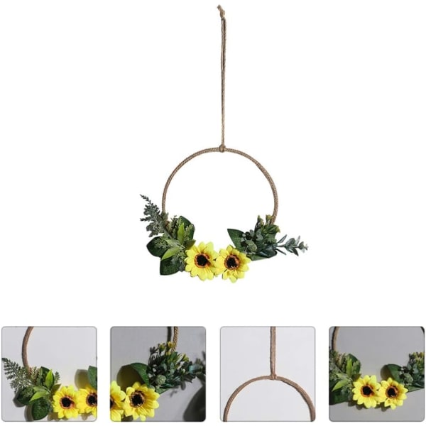 45 cm riippuva auringonkukka-seppele etuoven kukka-asetelma kesäovi