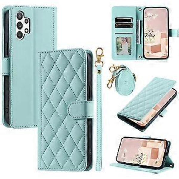 Til Samsung Galaxy A32 5G/M32 5G Etui Rhombus Grid Wallet Crossbody Telefon Taske Cover (Style A)
