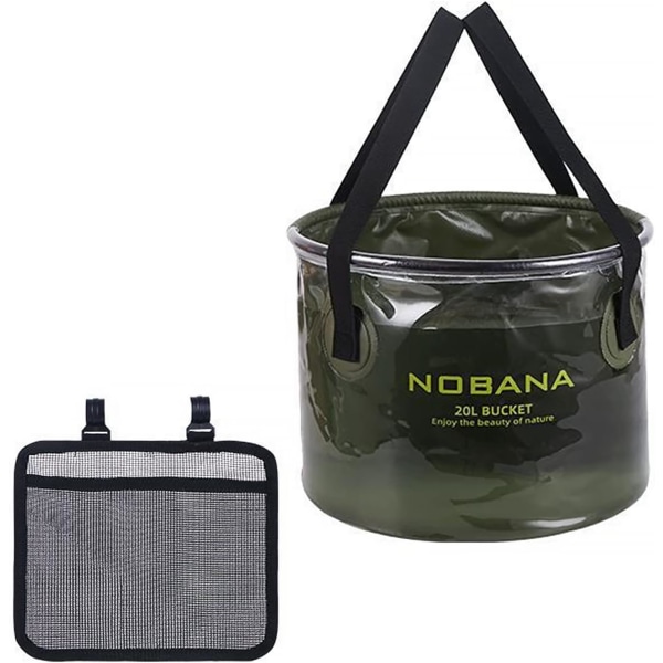 Hopfällbar Hink 20L Bärbar Fällbar Hink med Sidomask