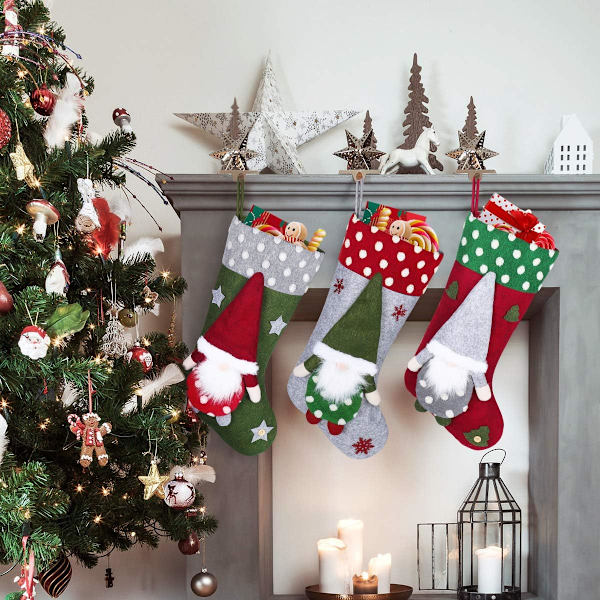 3-pack julstrumpor 50 cm stora julstrumpor jul