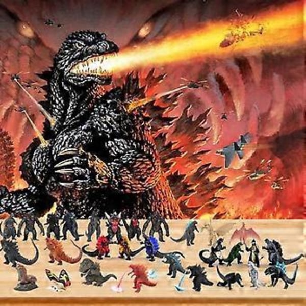 2024 Julekalender Godzilla Monsterfigurer 24 Dages Nedtælling Legetøj til Børn Sjove Julegaver