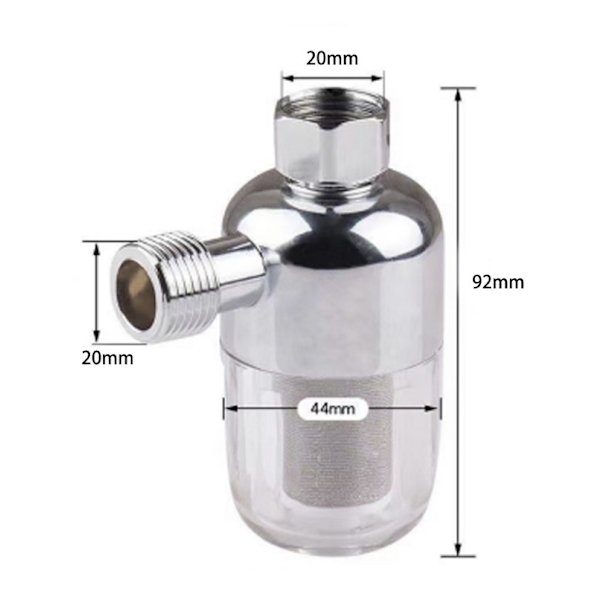 Dusjfilter, Hard Water Filter, Gjenbrukbar Filter med 1/2 Tommers Intern og Ekstern Tråd, Effekt