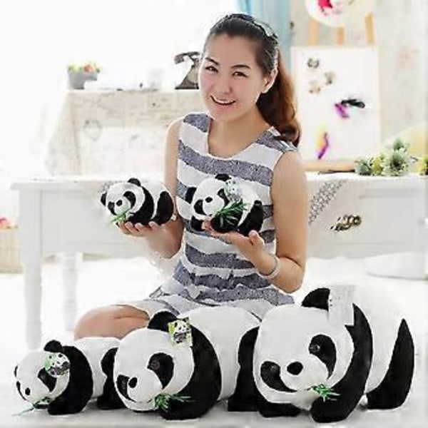 Panda Pehmolelut Söpöt Lasten Eläinnuket Bambu Panda Koti Toimisto Koristetarvikkeet (25cm Makuulla)