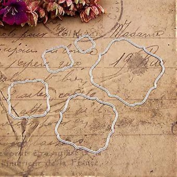 Metallstans for ramme - Sjablong for DIY-hobby, scrapbooking, album, stempling, papir, kort, preging