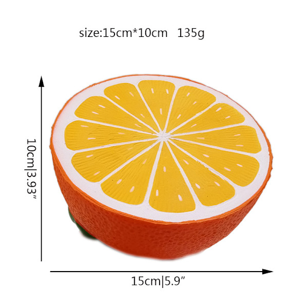 Klämleksak Apelsin Jätte Långsamt Stigande Anti-Stress Leksaker Squishy Kawaii Frukt