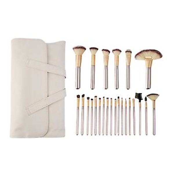 Bærbare 12/18/24 stk. Makeupbørster med taske, bløde børstehår, ansigtsmakeup, smudge-værktøj, kosmetikartikler (24 stk.)