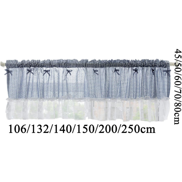 106x45cm Svarta Cafe Köksgardiner, Voile Draperingar, Lantlig Stil Bistro Gardiner, Rutig Gi