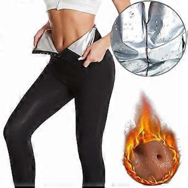 Dame Shapers Svette Sauna Effekt Slankende Leggings Korsett Body Shaper Midje Skinny Kompresjons Leggings (XXL)
