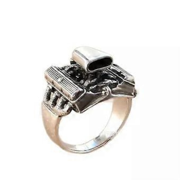 Håndlavet V8 Motor Ring, Sjov Miniature V8 Motor Design, V8 Motorblok Ring (10)