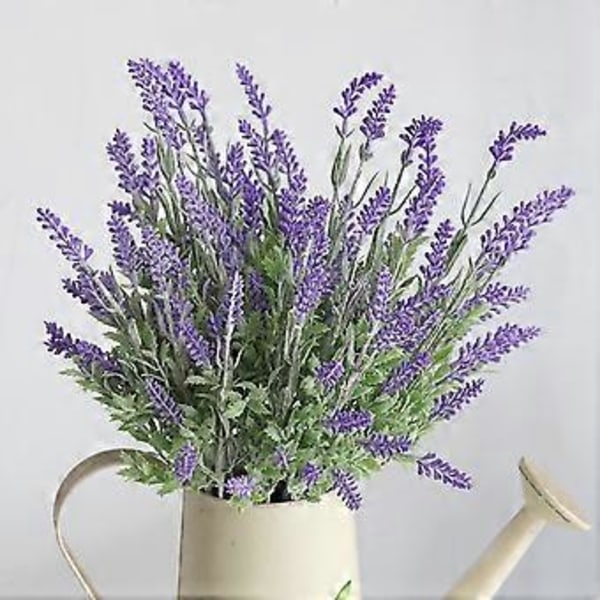 Kunstig blomst, realistisk udseende, ikke-visnende, bøjelig, falmer ikke, nem vedligeholdelse, simuleret lavendel, bryllupsfest, falsk plantedekoration, boligartikler Q