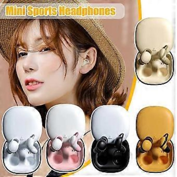 Sovhörlurar Mini Osynliga Bluetooth Hörlurar Trådlösa med Mikrofon In-Ear (Rosa)