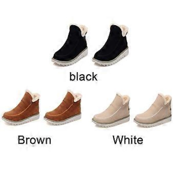 1 par klassiske skridsikre ankel Uggs til damer, sort bomuld, 1 par varme sne støvler med microfleece foring (37 sort)