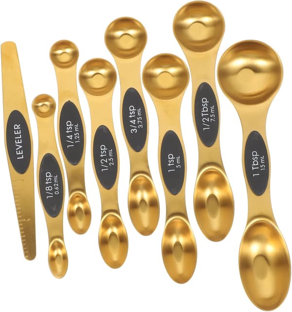 1 set magnetiska måttskedar Kaffeemått Guld Måttskedar Måttsked Set Mini Måttsked