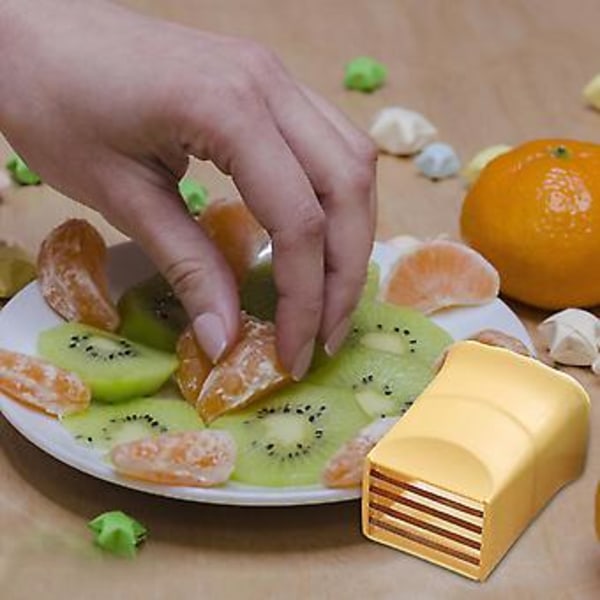 Muggslicer Fruktskärare Äggskärare Rostfritt Stål Jordgubbsskärare (Gul)
