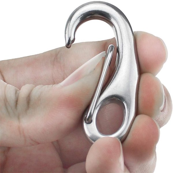 50mm 304 Rostfritt Stål Klättring Karabinhake Spänne Silver Fjäder
