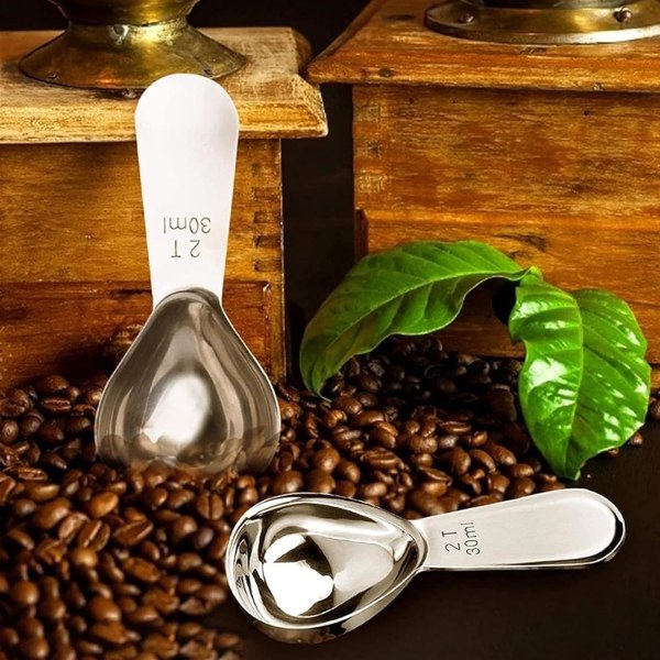 30 ml kaffetamper, kaffemätsked med korta handtag, mätskedar rostfritt kaffe