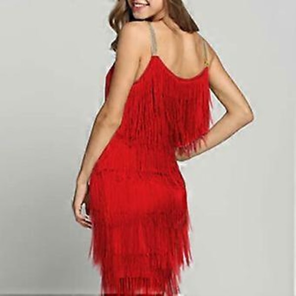 Cocktailkjole Hodebånd Great Gatsby 1920-talls Frynser Flapper Party Kvast Mote (XL Svart)