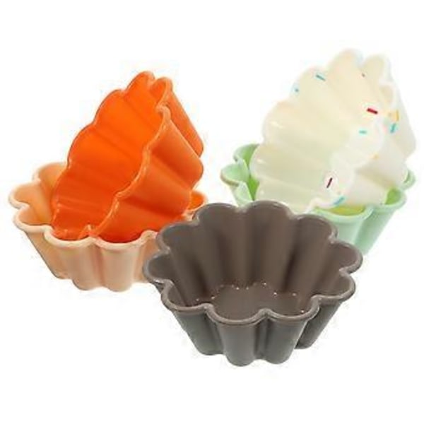 5 stk. husholdnings silikonebageform genanvendelig kagebageform blomsterformet muffin form bageriforsyning
