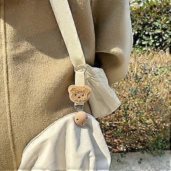 Lätt Hattklämma Sommar Hattklämma Väskaccessoar Hattförvarare Handväska Hattklämma Perfekt Present för Trendiga Resenärer (Brunbjörn)